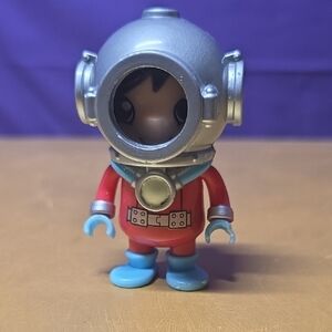 Red and Silver Action Figure with Playful Design